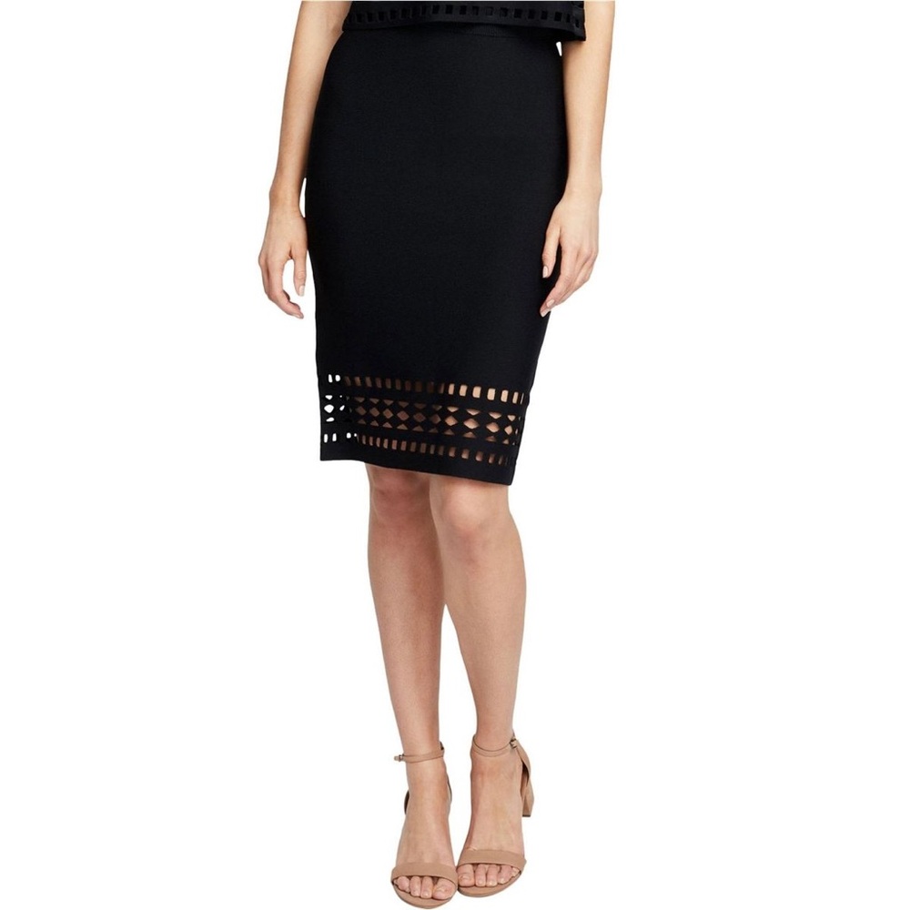 Rachel Rachel Roy cutout Pencil Skirt black size large compression